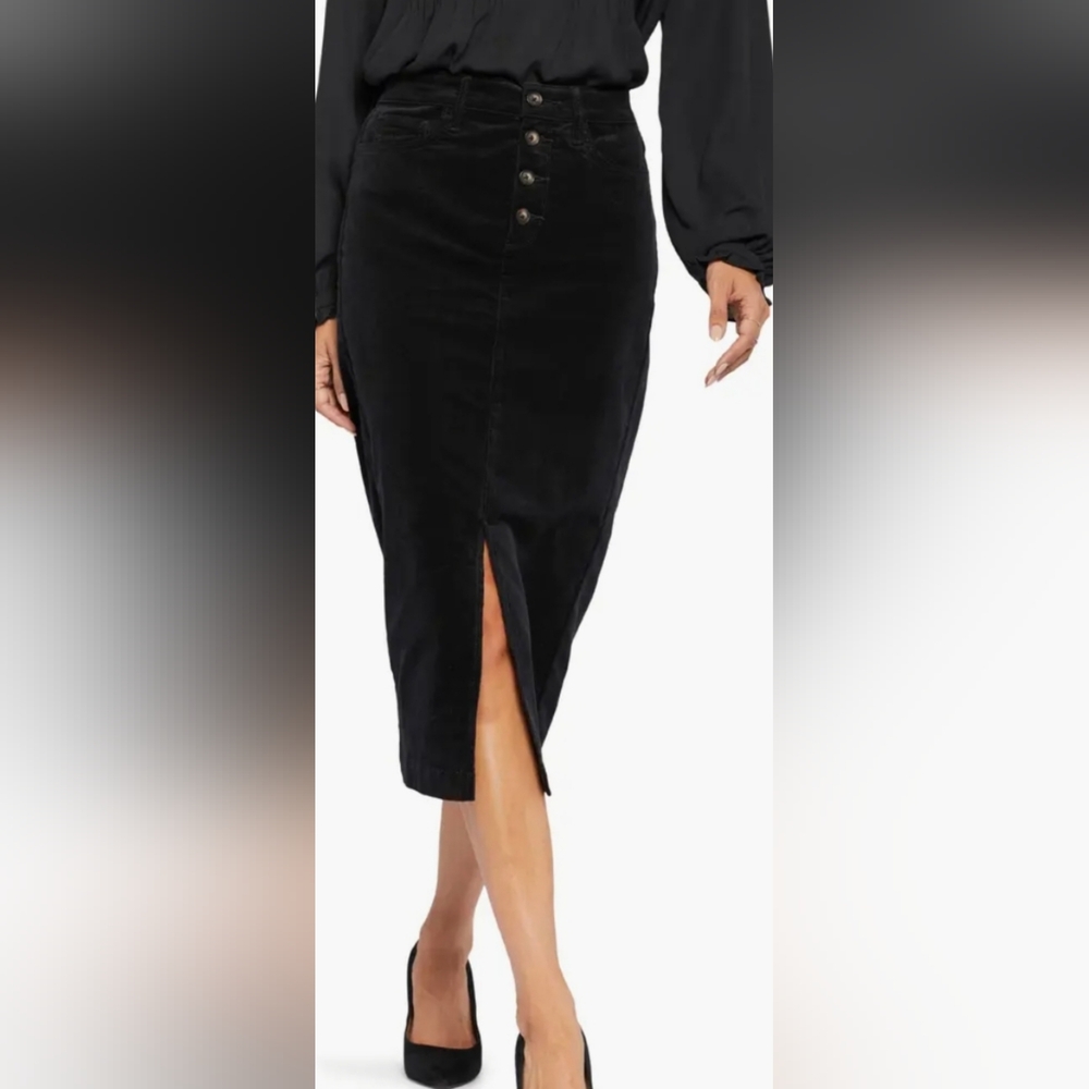 (354) NWT NYDJ High Waisted Corduroy Midi Skirt, Size 4